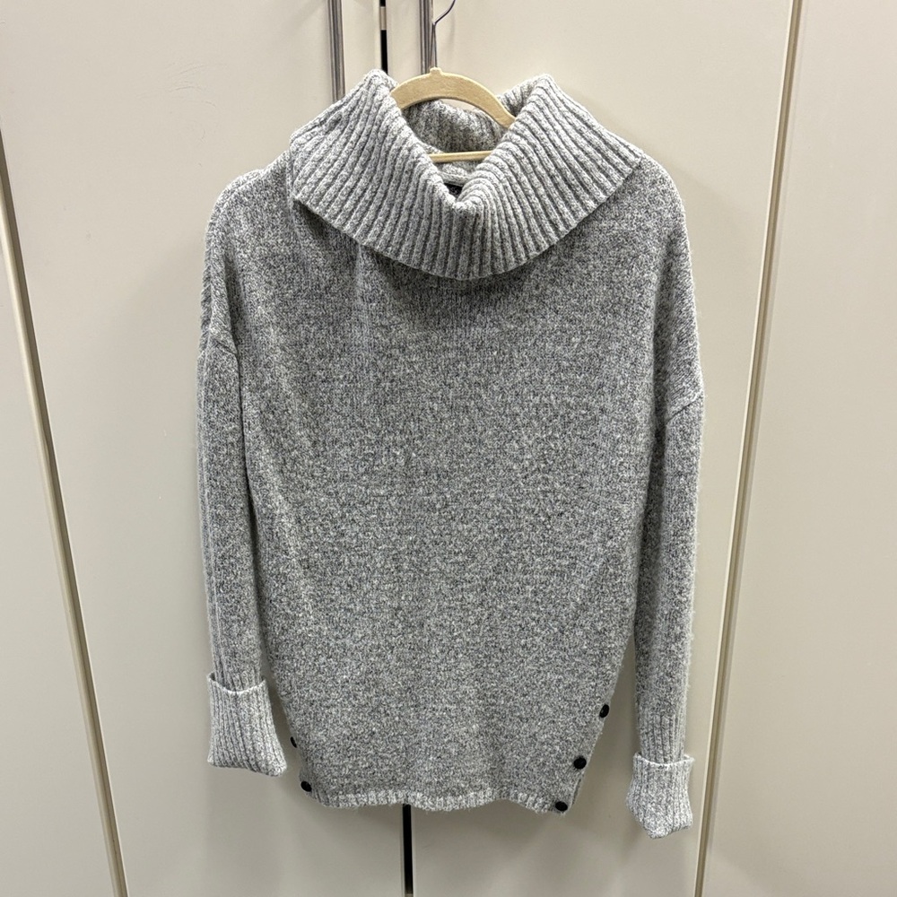 Cynthia Rowley Heather Gray Cowl Neck Sweater